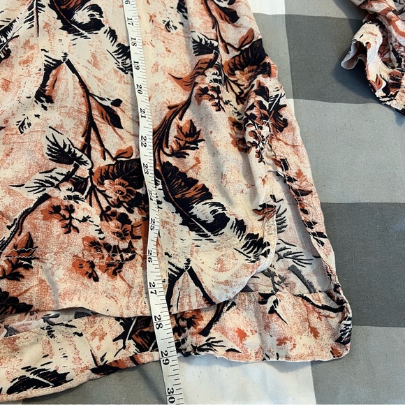 Free People We the Free It’s a Vibe Button Up Shirt Retro Floral Hawaiian Medium - Picture 12 of 13